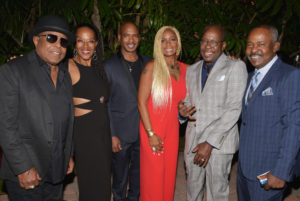 Left to Right: Tito Jackson; Jackie Rhinehart, Vice President of the LLF; Event
Chairpersons Ray Chew and Vivian Scott Chew, Bobby Brown, Tommy Brown
Photo Credit: Koi Sojer/Snap ‘N U Photos