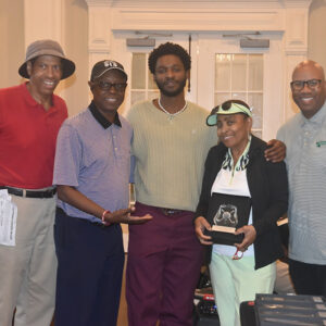 Sam Weaver, David Linton, Jay Will , Closest To The Pin Contest Women_s winner, Yvonne Garrett and Azim Rashid ver 2